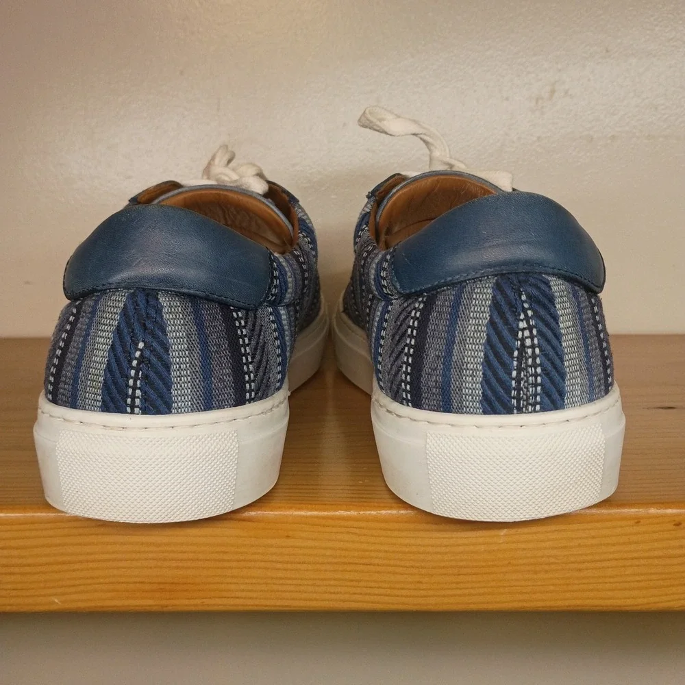 TAFT THE SNEAKER IN STRIPES Shoes Blue Men's Made In Spain Sneakers Size 44